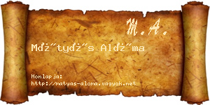 Mátyás Alóma névjegykártya